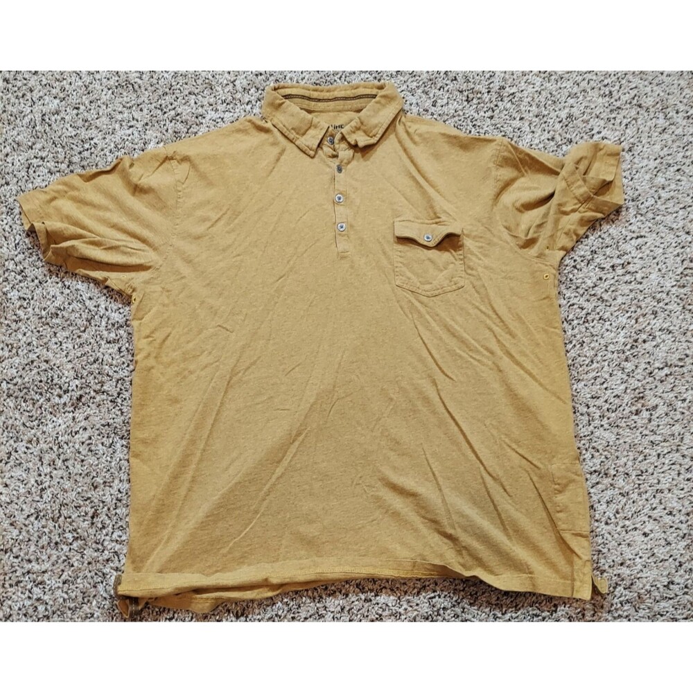 Kuhl Wildfibre Polo Shirt Mens 2XL Gold Short Sleeve Outdoors Hiking Athletic